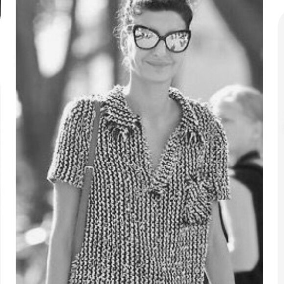 Lanvin Black & White Tweed Dress - Size 8 - Picture 2 of 9